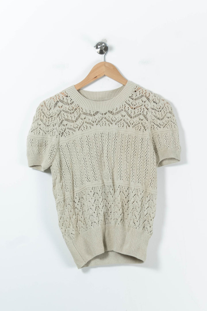 Pull Manches Courtes Beige - Taille S/36 de la marque Sud express | PARAD87208 - Vendu par Paradigme - Image 2