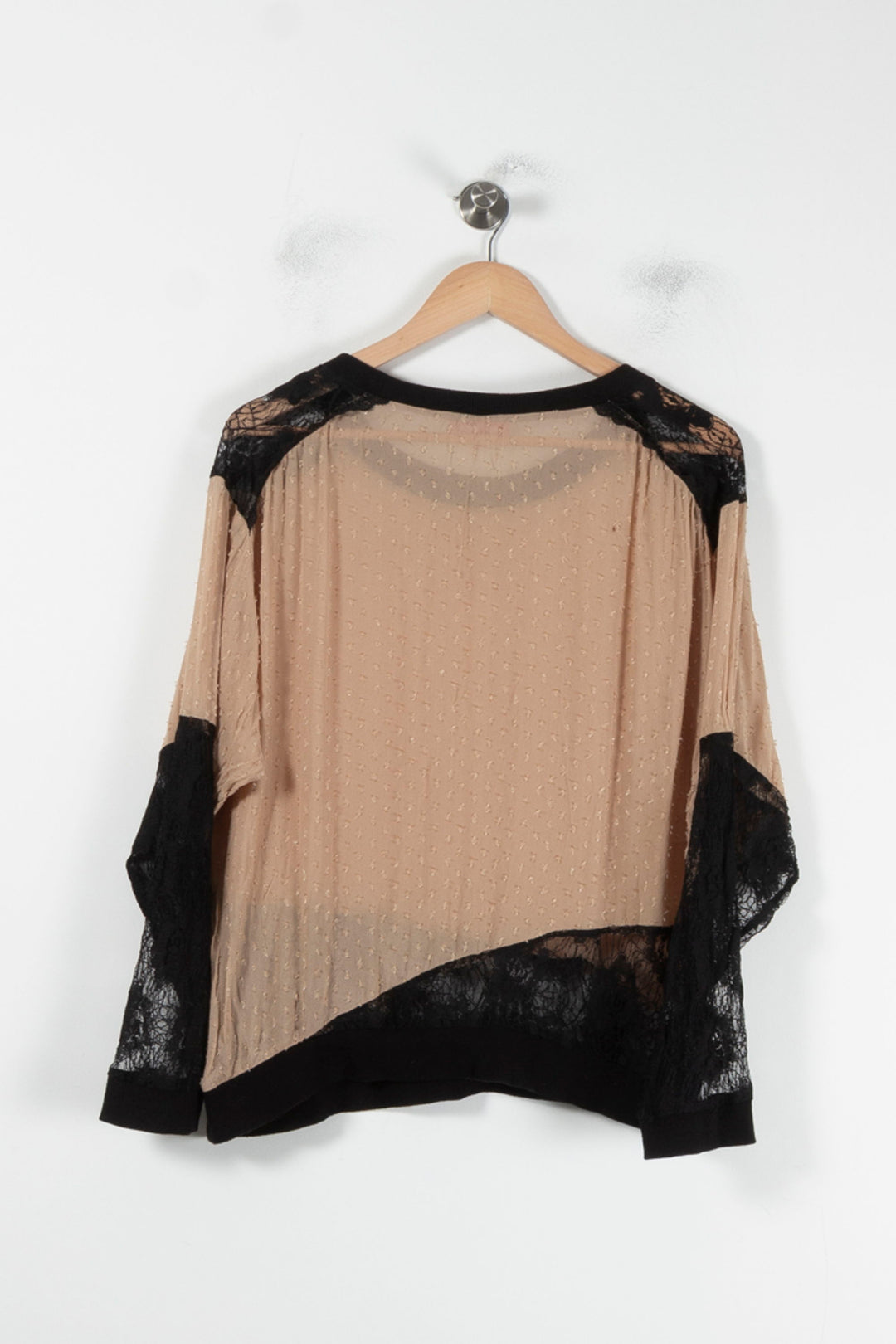 Blouse Beige et Noire - Taille L/40 de la marque Derhy | PARAD87223 - Vendu par Paradigme - Image 4