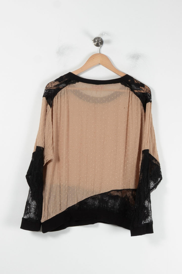 Blouse Beige et Noire - Taille L/40 de la marque Derhy | PARAD87223 - Vendu par Paradigme - Image 4