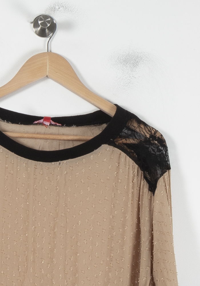 Blouse Beige et Noire - Taille L/40 de la marque Derhy | PARAD87223 - Vendu par Paradigme - Image 3