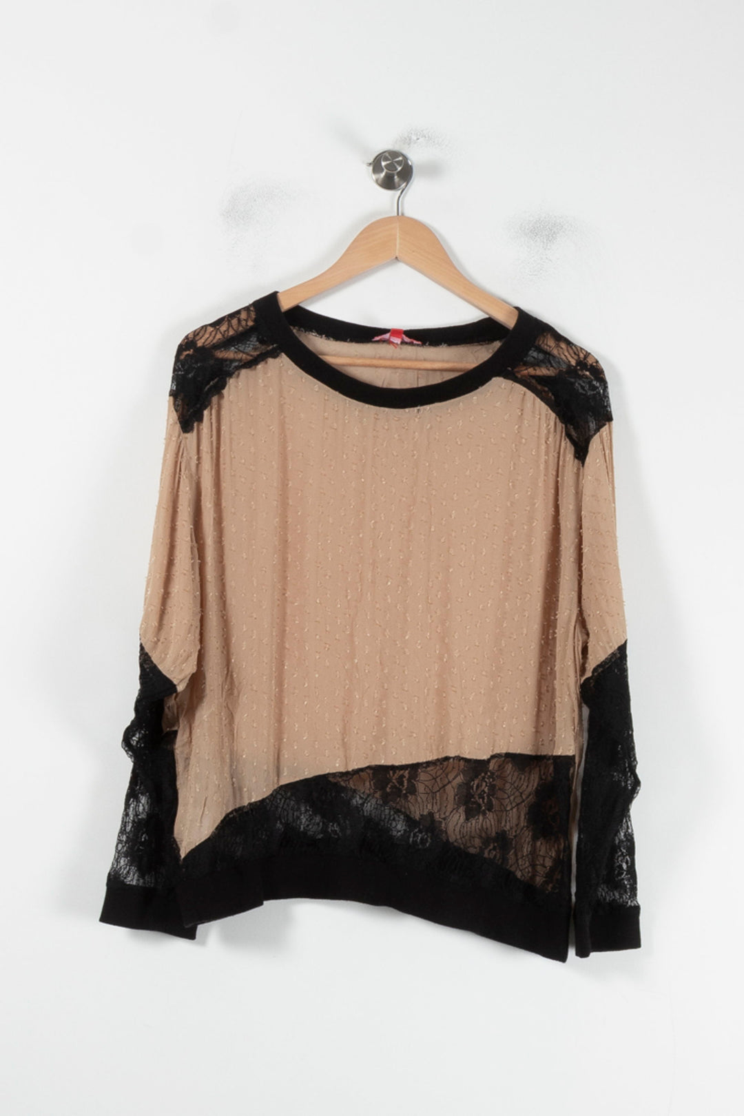 Blouse Beige et Noire - Taille L/40 de la marque Derhy | PARAD87223 - Vendu par Paradigme - Image 2