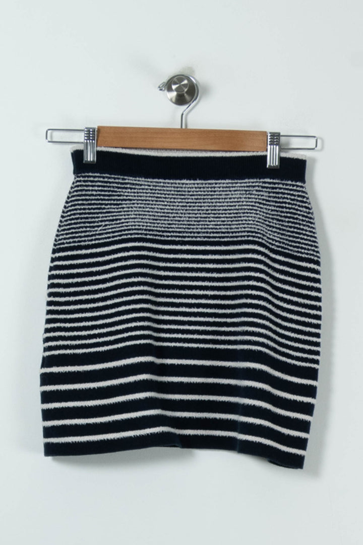 Jupe Courte Bleue et Blanche - Taille XS/34 de la marque Maje | PARAD87228 - Vendu par Paradigme - Image 4