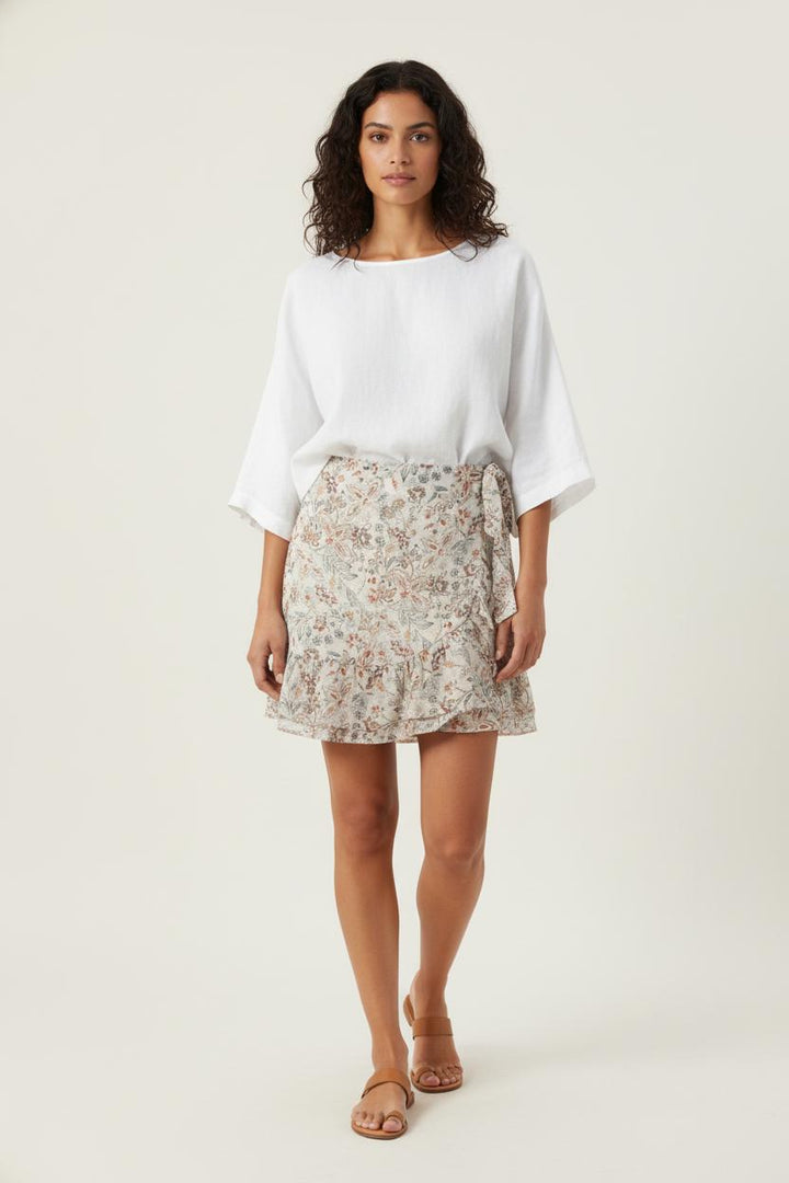 Jupe Volantée Beige à Fleurs - Taille XS/34 de la marque Sézane | PARAD87247 - Vendu par Paradigme - Image 1