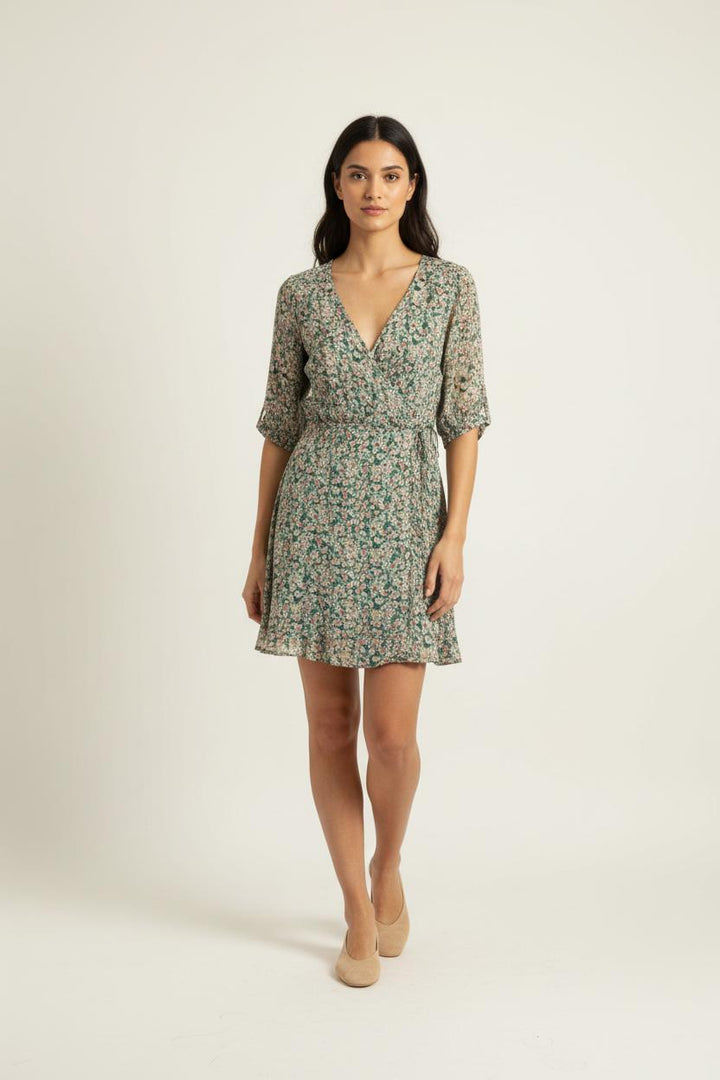 Robe Fleurie Verte - Taille S/36 de la marque La Petite Etoile | PARAD87260 - Vendu par Paradigme - Image 1