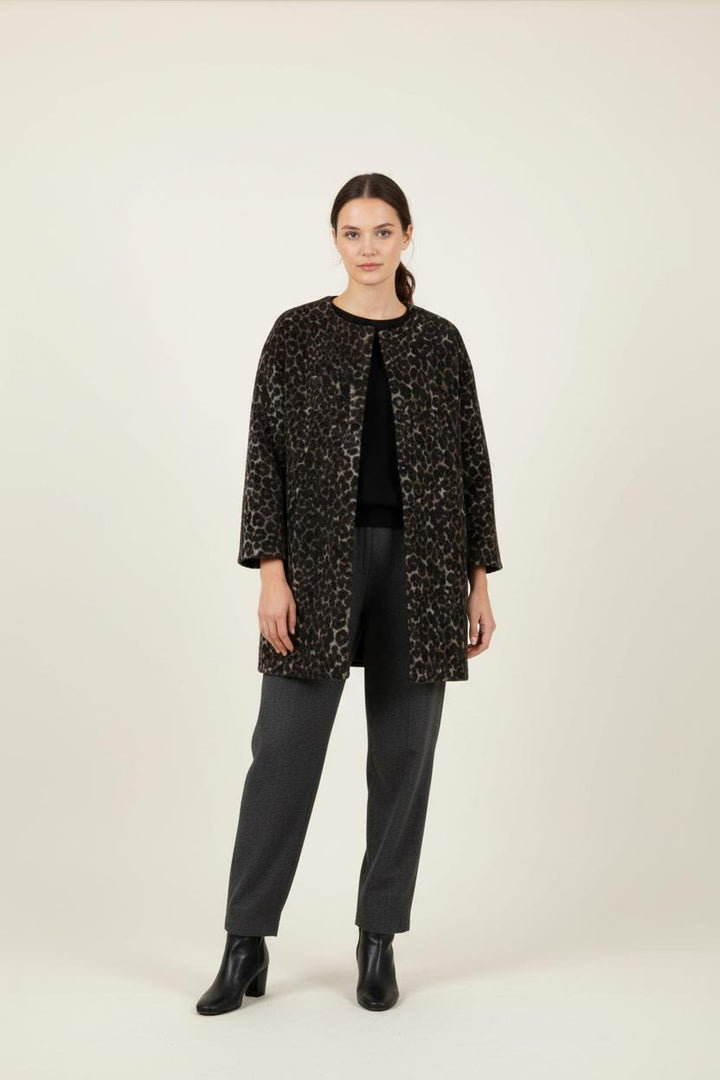 Manteau Léopard Marron et Noir - Taille M/38 de la marque Suncoo | PARAD87261 - Vendu par Paradigme - Image 1