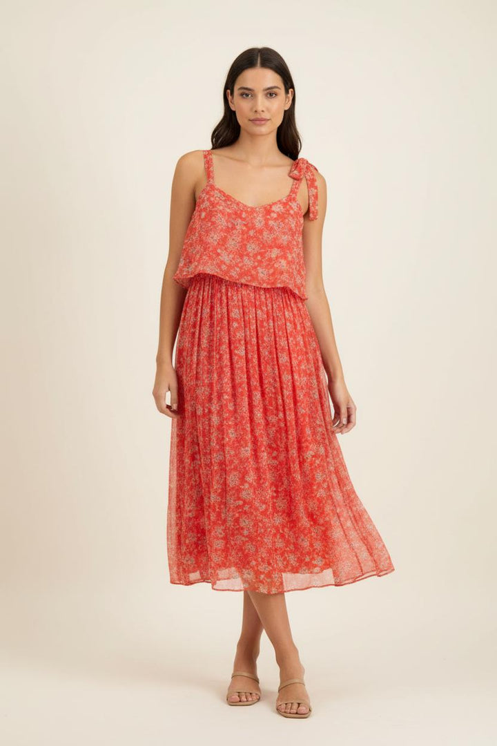 Robe Fleurie Rouge - Taille S/36 de la marque Sézane | PARAD87265 - Vendu par Paradigme - Image 1