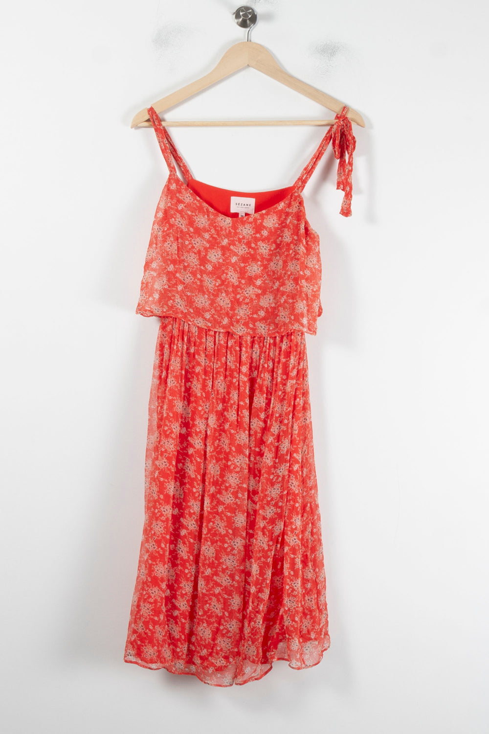 Robe Fleurie Rouge - Taille S/36 de la marque Sézane | PARAD87265 - Vendu par Paradigme - Image 2