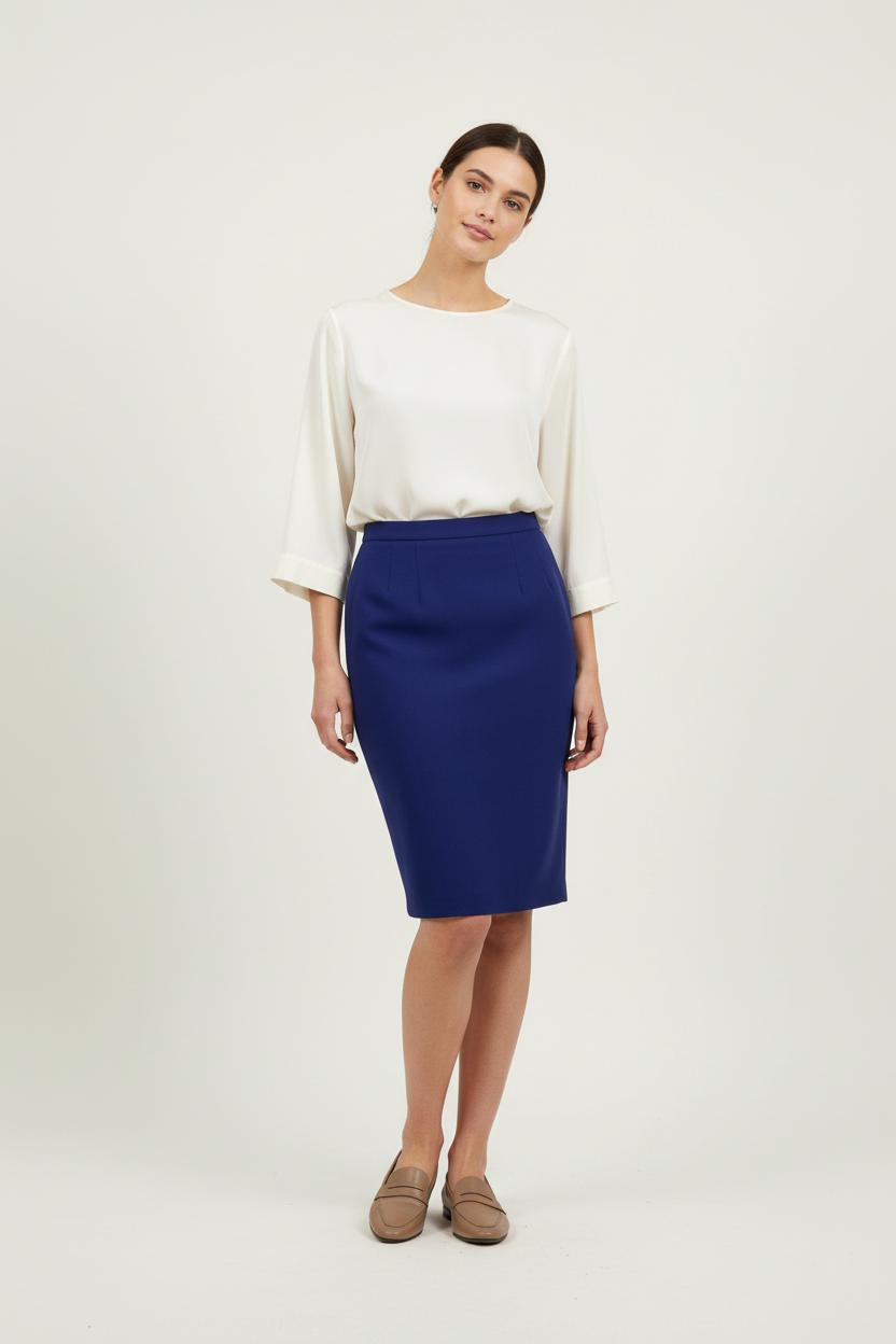 Jupe Droite Bleue - Taille L/40 de la marque Weill | PARAD87272 - Vendu par Paradigme - Image 1