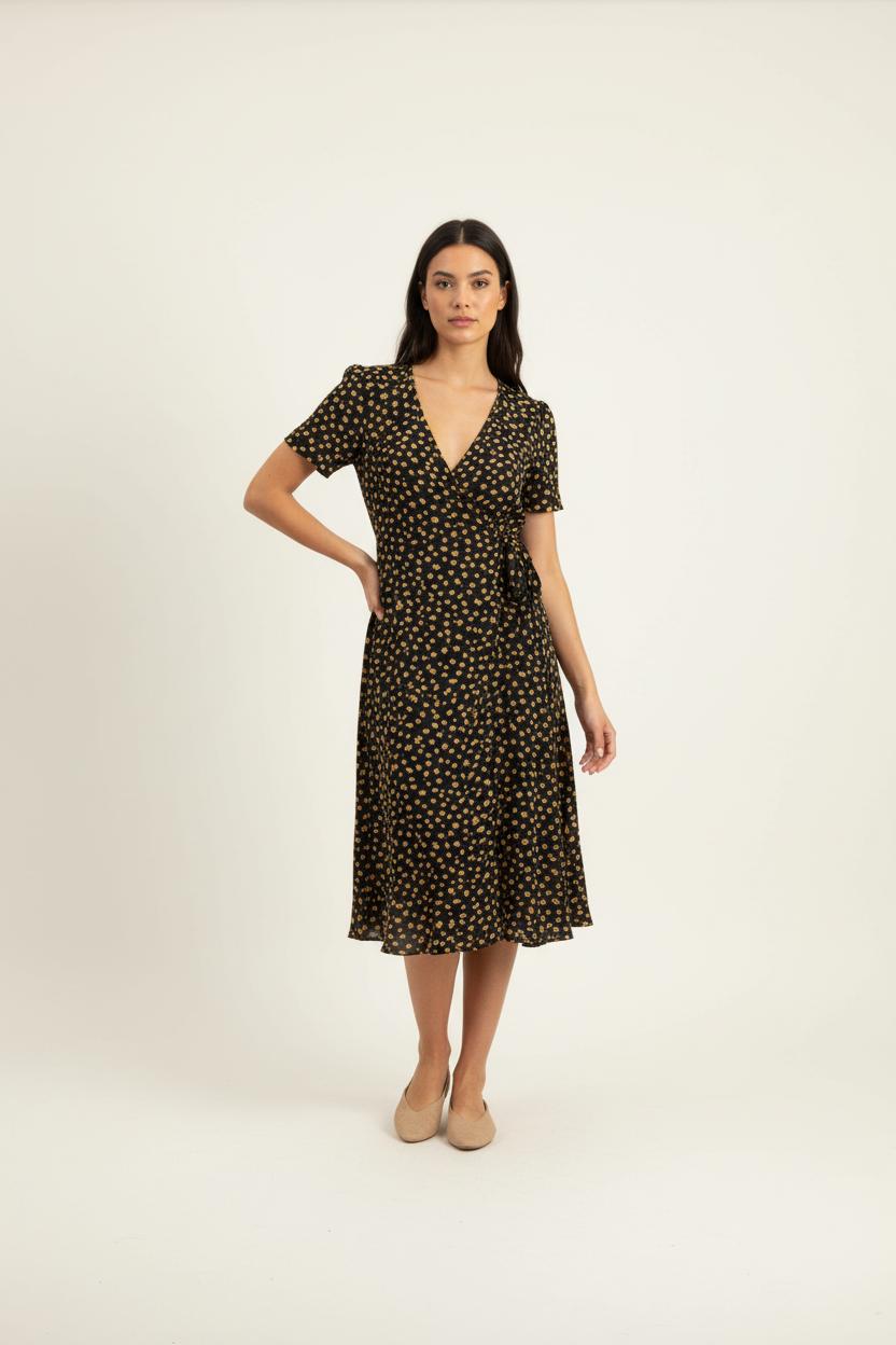 Robe Portefeuille Bleu et Jaune - Taille S/36 de la marque Sud express | PARAD87310 - Vendu par Paradigme - Image 1