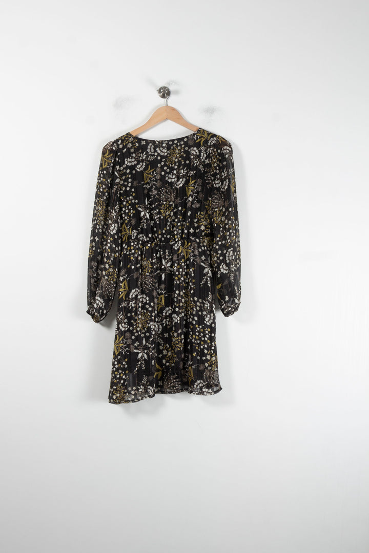 Robe Fleurie Noire et Blanche - Taille XS/34 de la marque IKKS | PARAD87313 - Vendu par Paradigme - Image 4