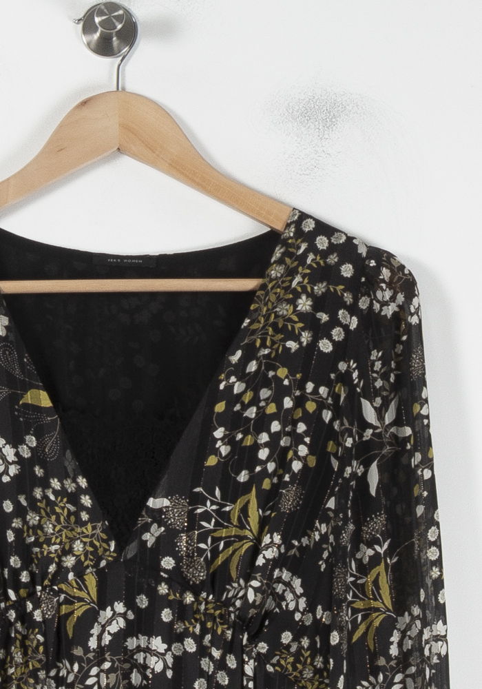 Robe Fleurie Noire et Blanche - Taille XS/34 de la marque IKKS | PARAD87313 - Vendu par Paradigme - Image 3