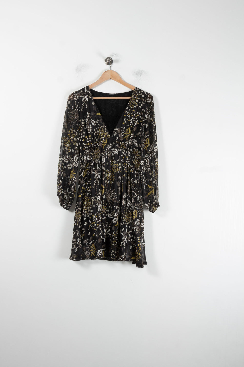 Robe Fleurie Noire et Blanche - Taille XS/34 de la marque IKKS | PARAD87313 - Vendu par Paradigme - Image 2