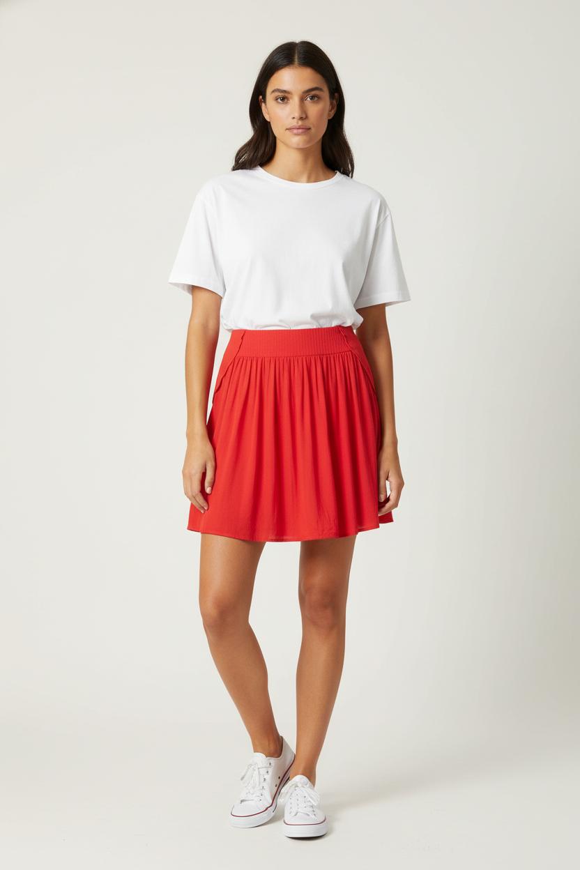 Jupe Plissée Rouge - Taille XS/34 de la marque ba&sh | PARAD87347 - Vendu par Paradigme - Image 1