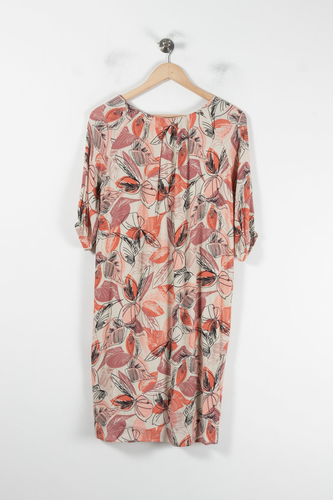 Robe Fleurie Rose et Beige - Taille M/38 de la marque La Fée Maraboutée | PARAD87354 - Vendu par Paradigme - Image 4