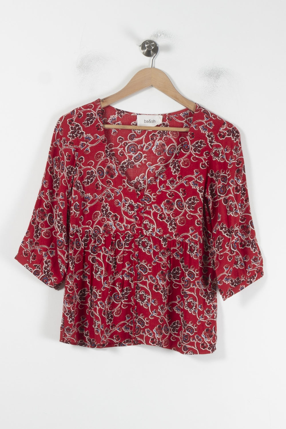 Blouse Rouge - Taille XS/34 de la marque ba&sh | PARAD87356 - Vendu par Paradigme - Image 2