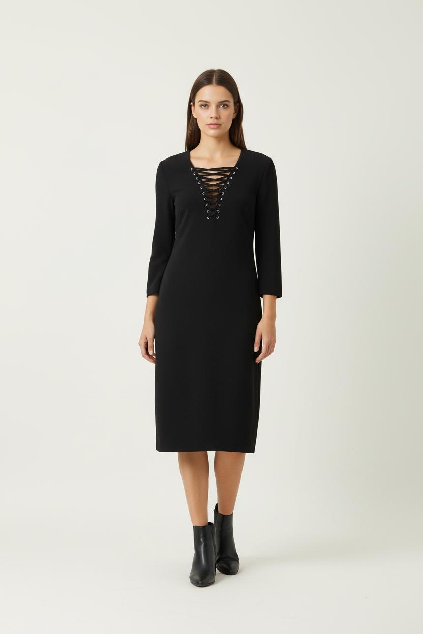 Robe Midi Noire - Taille XXS/32 de la marque The Kooples | PARAD87360 - Vendu par Paradigme - Image 1