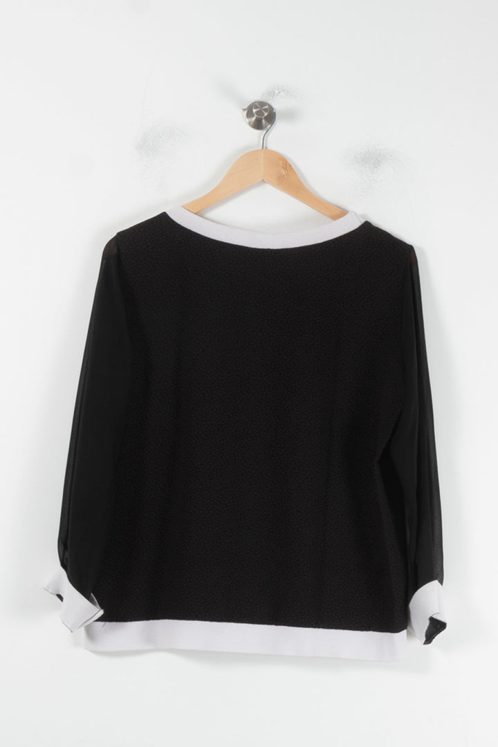 Blouse Noire et Blanche - Taille L/40 de la marque Sandro | PARAD87361 - Vendu par Paradigme - Image 4