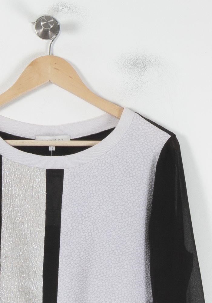 Blouse Noire et Blanche - Taille L/40 de la marque Sandro | PARAD87361 - Vendu par Paradigme - Image 3