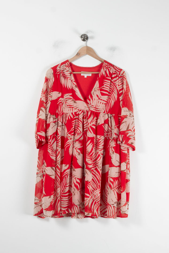 Robe Courte Rouge et Beige - Taille S/36 de la marque Grace & Mila | PARAD87363 - Vendu par Paradigme - Image 4