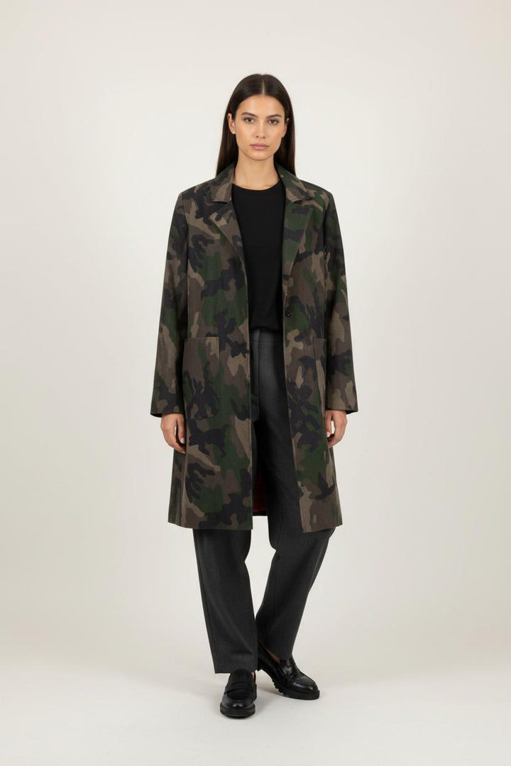 Manteau Camouflage Vert et Kaki - Taille S/36 de la marque Essentiel Antwerp | PARAD87365 - Vendu par Paradigme - Image 1