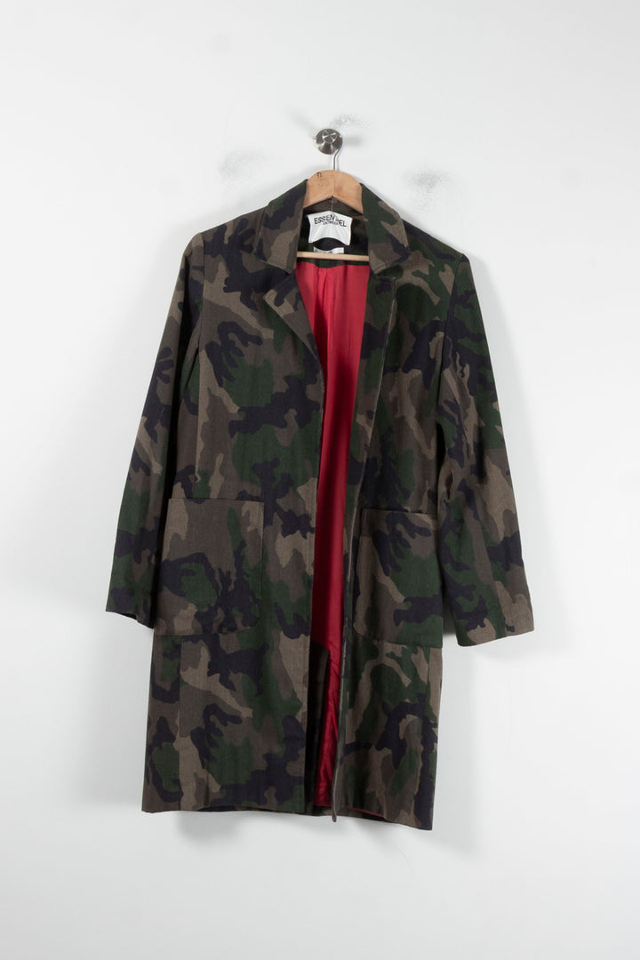 Manteau Camouflage Vert et Kaki - Taille S/36 de la marque Essentiel Antwerp | PARAD87365 - Vendu par Paradigme - Image 2