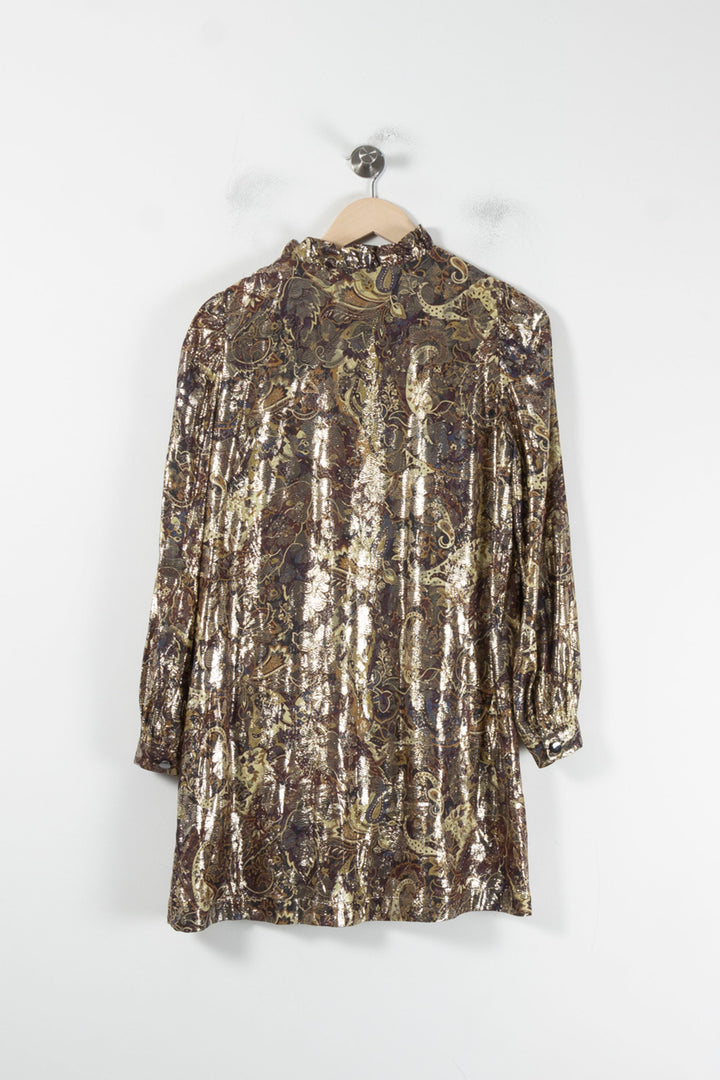 Robe Courte Or et Marron - Taille XS/34 de la marque ba&sh | PARAD87366 - Vendu par Paradigme - Image 4