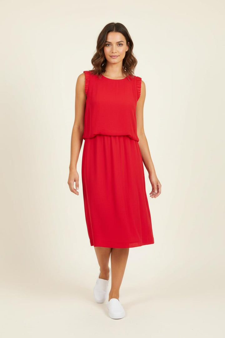 Robe Midi Rouge - Taille XS/34 de la marque Sandro | PARAD87367 - Vendu par Paradigme - Image 1