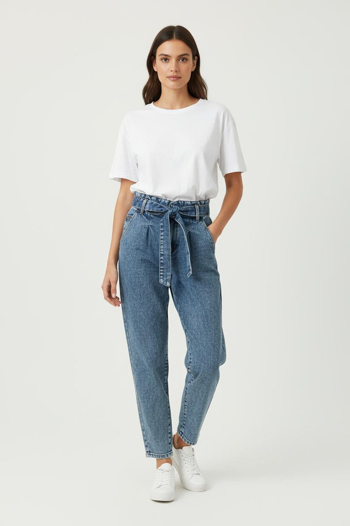 Jean Taille Haute Bleu - Taille XS/34 de la marque Sézane | PARAD87378 - Vendu par Paradigme - Image 1