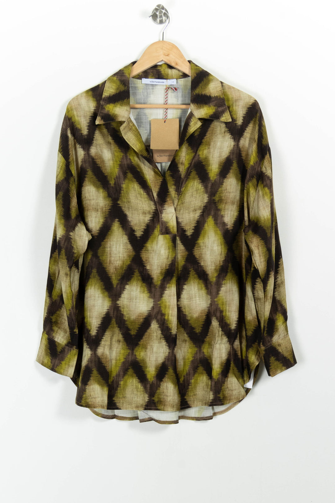 Chemise Verte et Marron - Taille S/36 de la marque La Fée Maraboutée | PARAD87388 - Vendu par Paradigme - Image 2