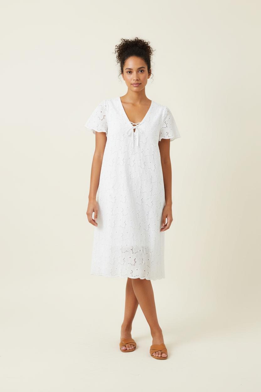 Robe Brodée Blanche - Taille XS/34 de la marque Sézane | PARAD87389 - Vendu par Paradigme - Image 1