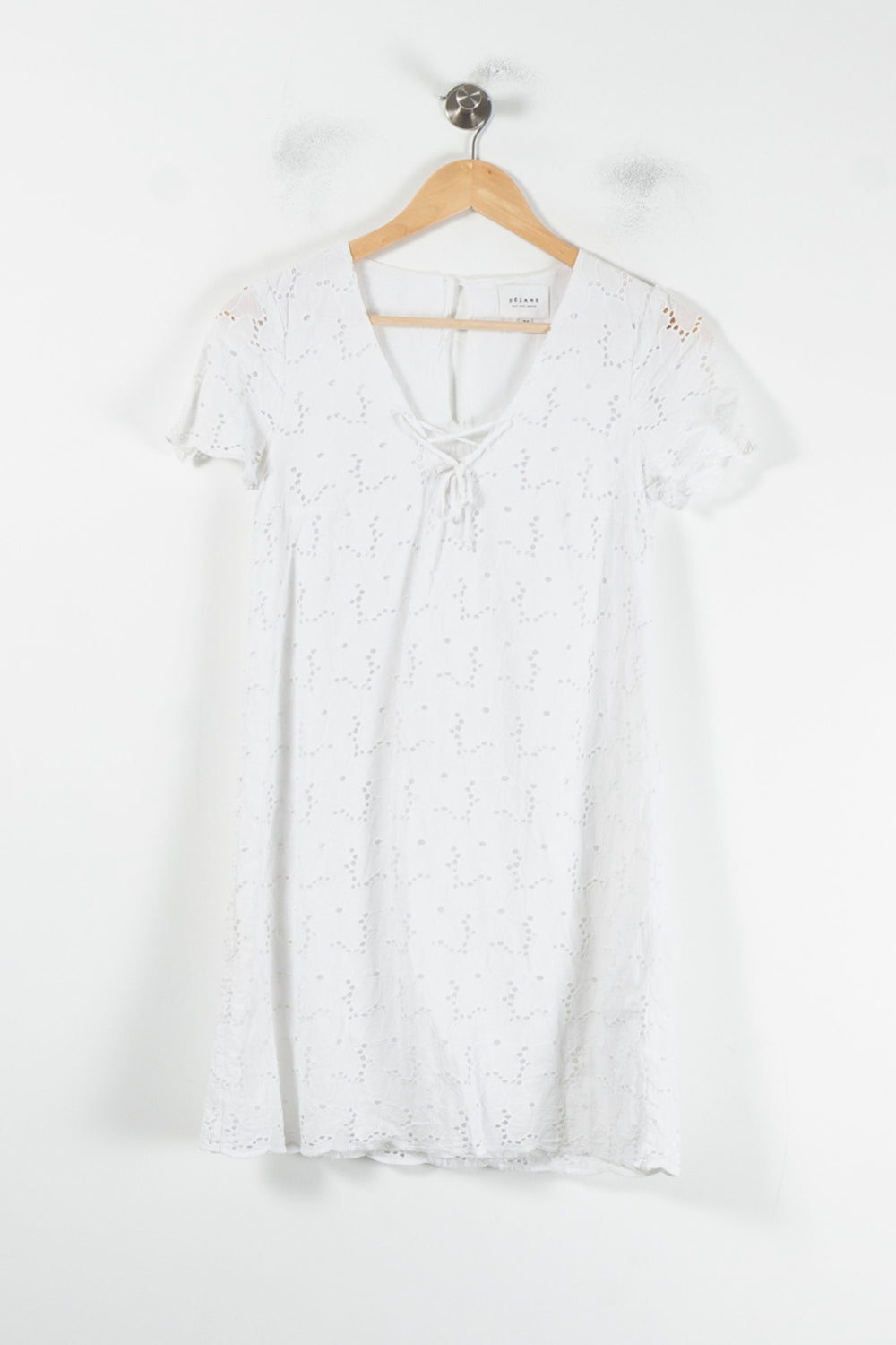 Robe Brodée Blanche - Taille XS/34 de la marque Sézane | PARAD87389 - Vendu par Paradigme - Image 2