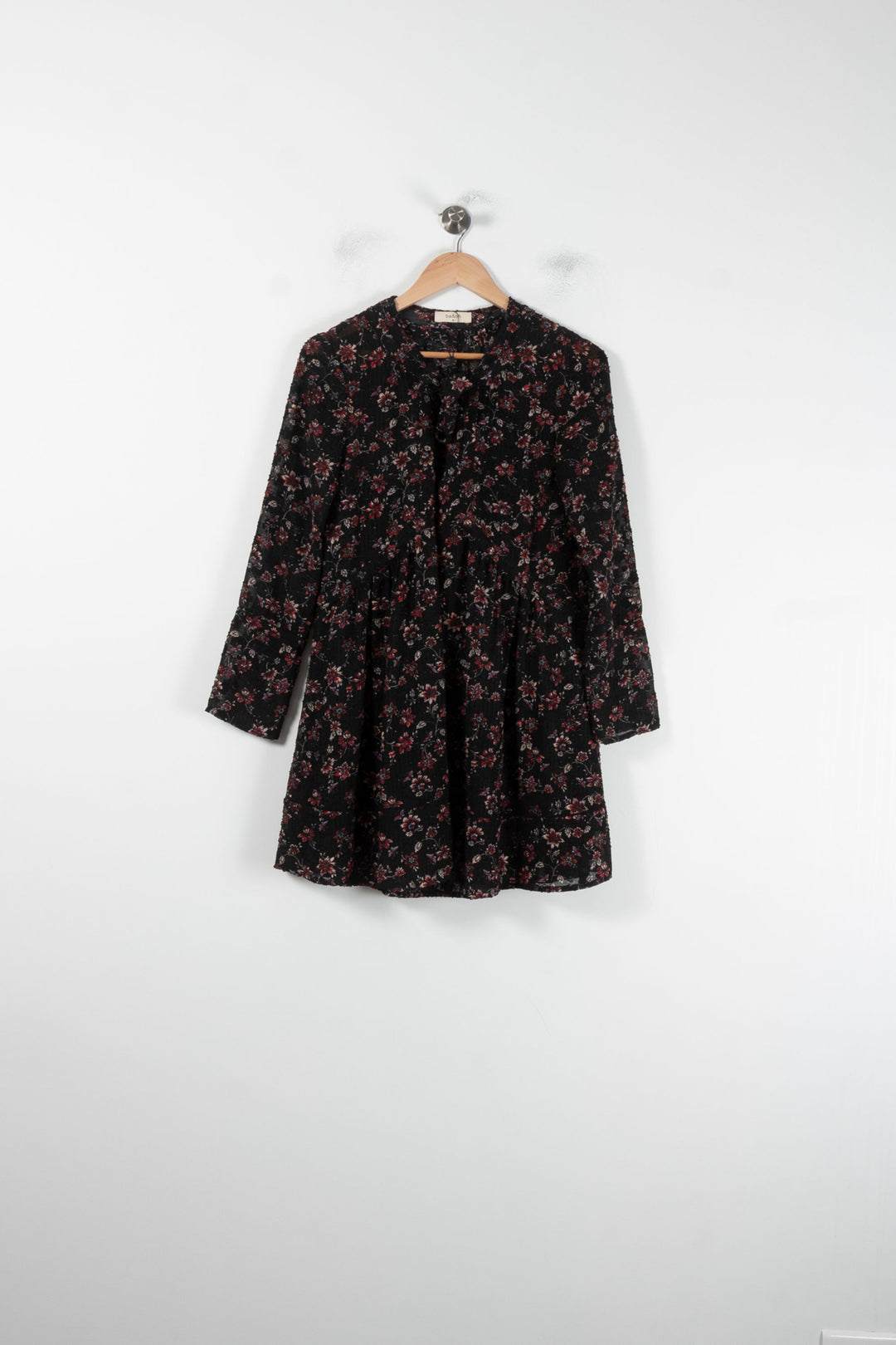 Robe Fleurie Noire et Rouge - Taille XS/34 de la marque ba&sh | PARAD87393 - Vendu par Paradigme - Image 2