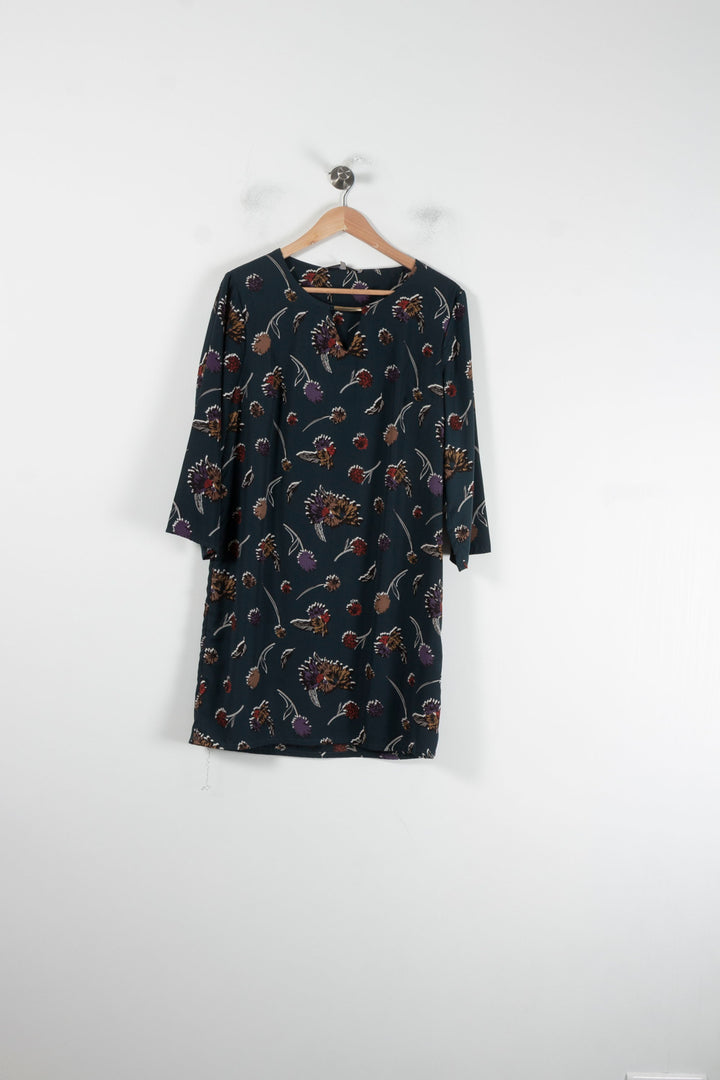 Robe Fleurie Verte - Taille L/40 de la marque La Fée Maraboutée | PARAD87422 - Vendu par Paradigme - Image 2