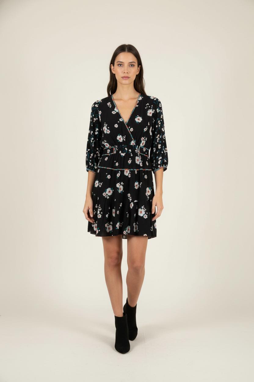 Robe Fleurie Noire - Taille XS/34 de la marque ba&sh | PARAD87439 - Vendu par Paradigme - Image 1