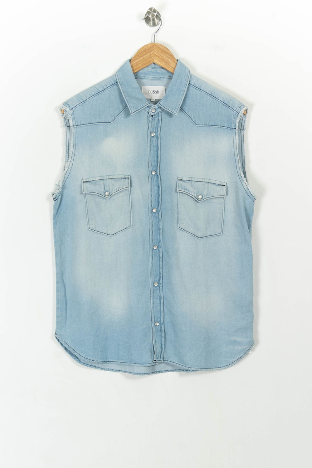 Gilet Sans Manches Bleu - Taille M/38 de la marque ba&sh | PARAD87442 - Vendu par Paradigme - Image 2