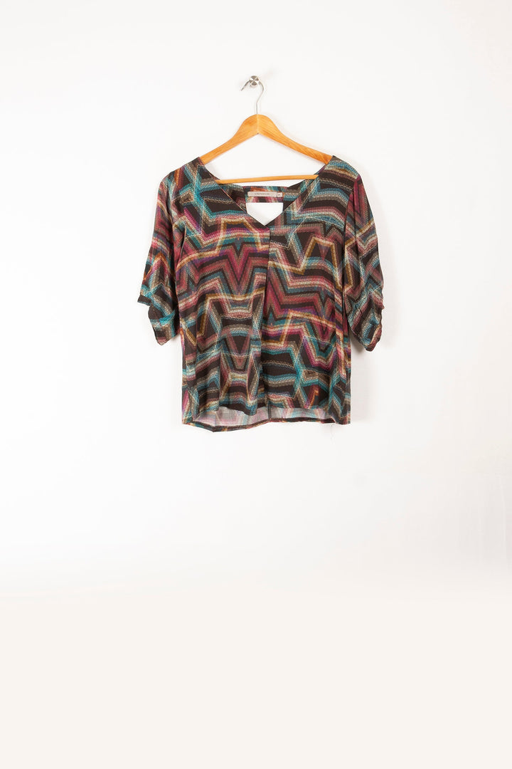 Flowing kaleidoscope print blouse - S/36