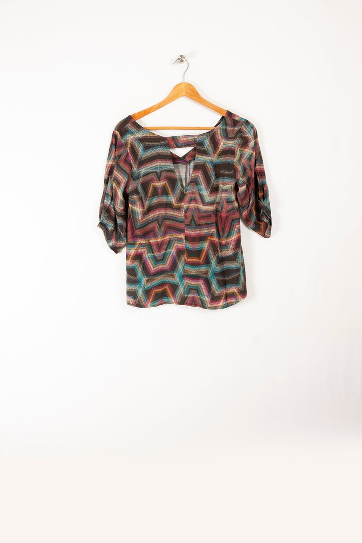 Fließende Bluse mit Kaleidoskop-Print – S/36