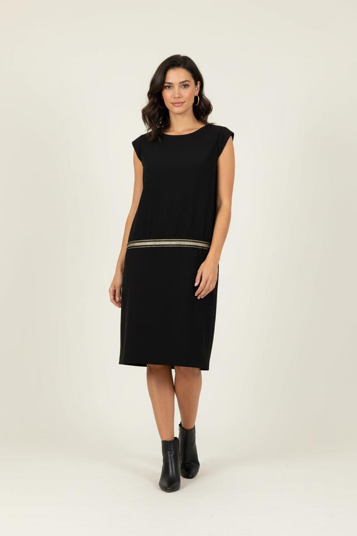 Robe Droite Noire et Dorée - Taille L/40 de la marque ba&sh | PARAD87471 - Vendu par Paradigme - Image 1