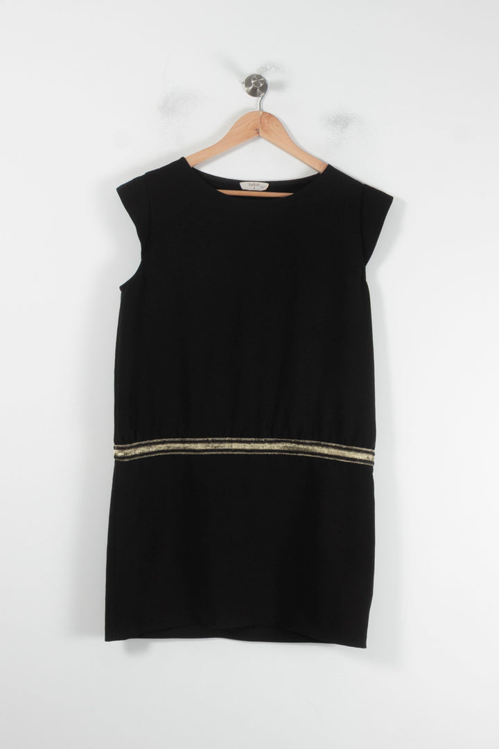 Robe Droite Noire et Dorée - Taille L/40 de la marque ba&sh | PARAD87471 - Vendu par Paradigme - Image 2