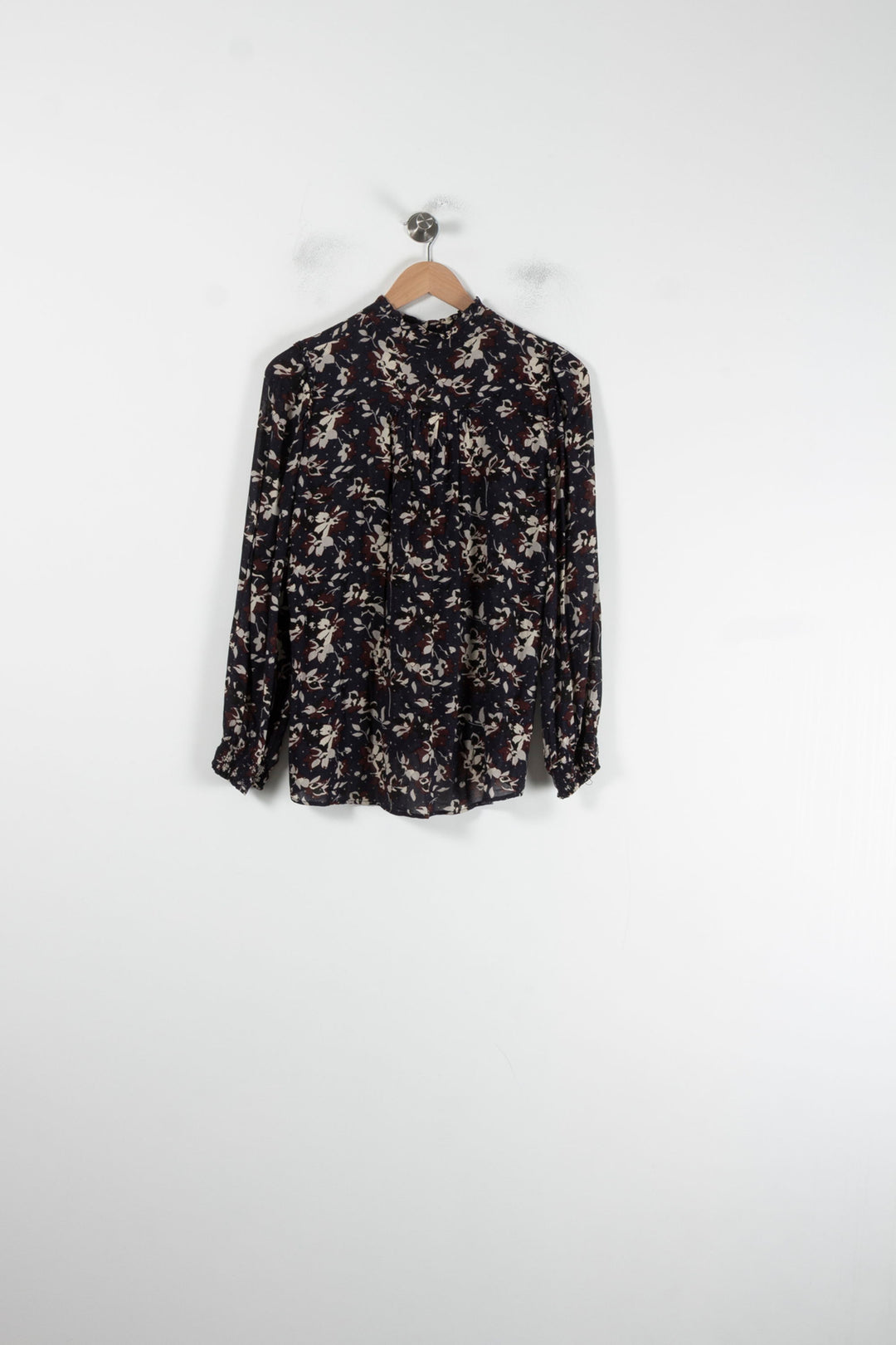 Blouse Fleurie Noire et Blanche - Taille M/38 de la marque Caroll | PARAD87474 - Vendu par Paradigme - Image 4