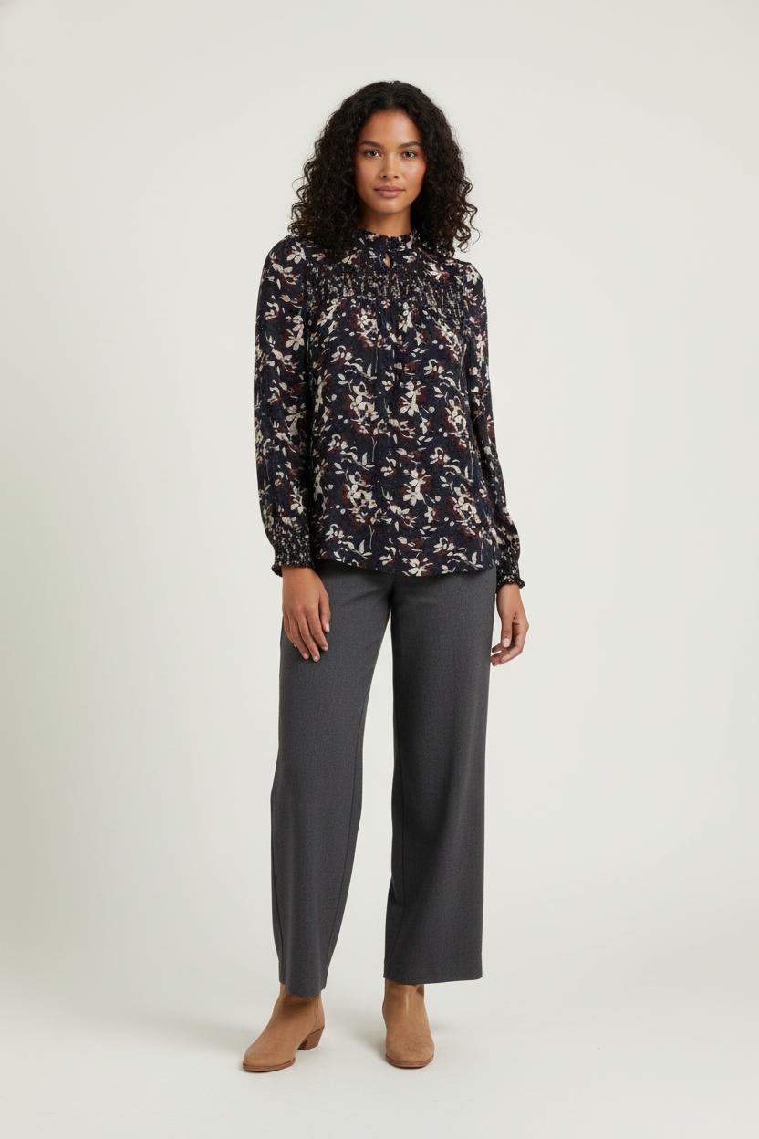Blouse Fleurie Noire et Blanche - Taille M/38 de la marque Caroll | PARAD87474 - Vendu par Paradigme - Image 1