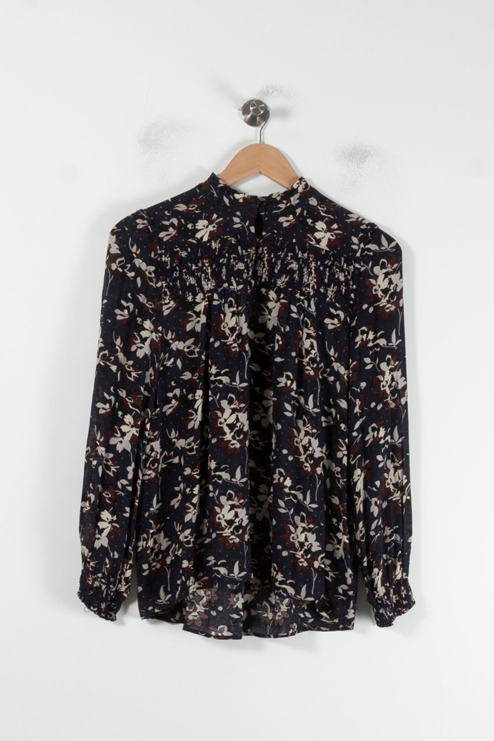 Blouse Fleurie Noire et Blanche - Taille M/38 de la marque Caroll | PARAD87474 - Vendu par Paradigme - Image 2