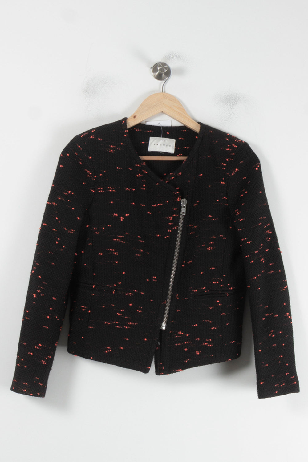 Veste Noire et Rouge - Taille M/38 de la marque Sandro | PARAD87493 - Vendu par Paradigme - Image 2
