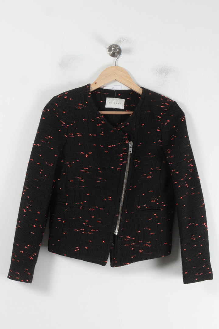 Veste Noire et Rouge - Taille M/38 de la marque Sandro | PARAD87493 - Vendu par Paradigme - Image 2