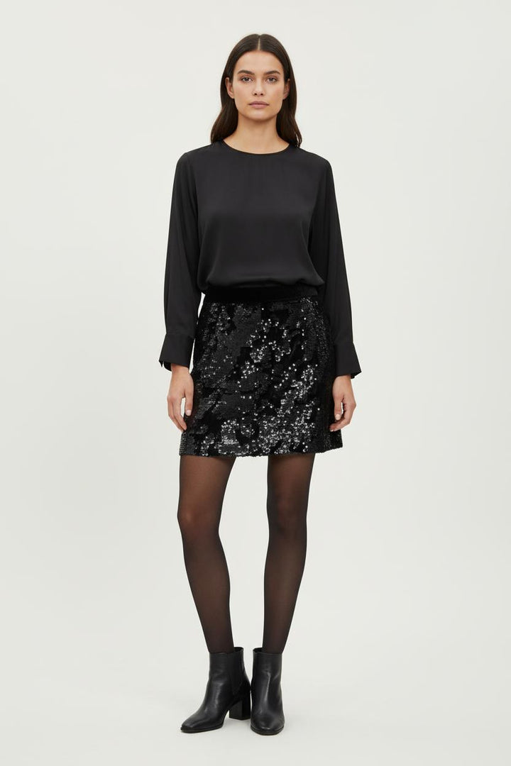 Jupe Pailletée Noire - Taille L/40 de la marque Karma Koma | PARAD87702 - Vendu par Paradigme - Image 1