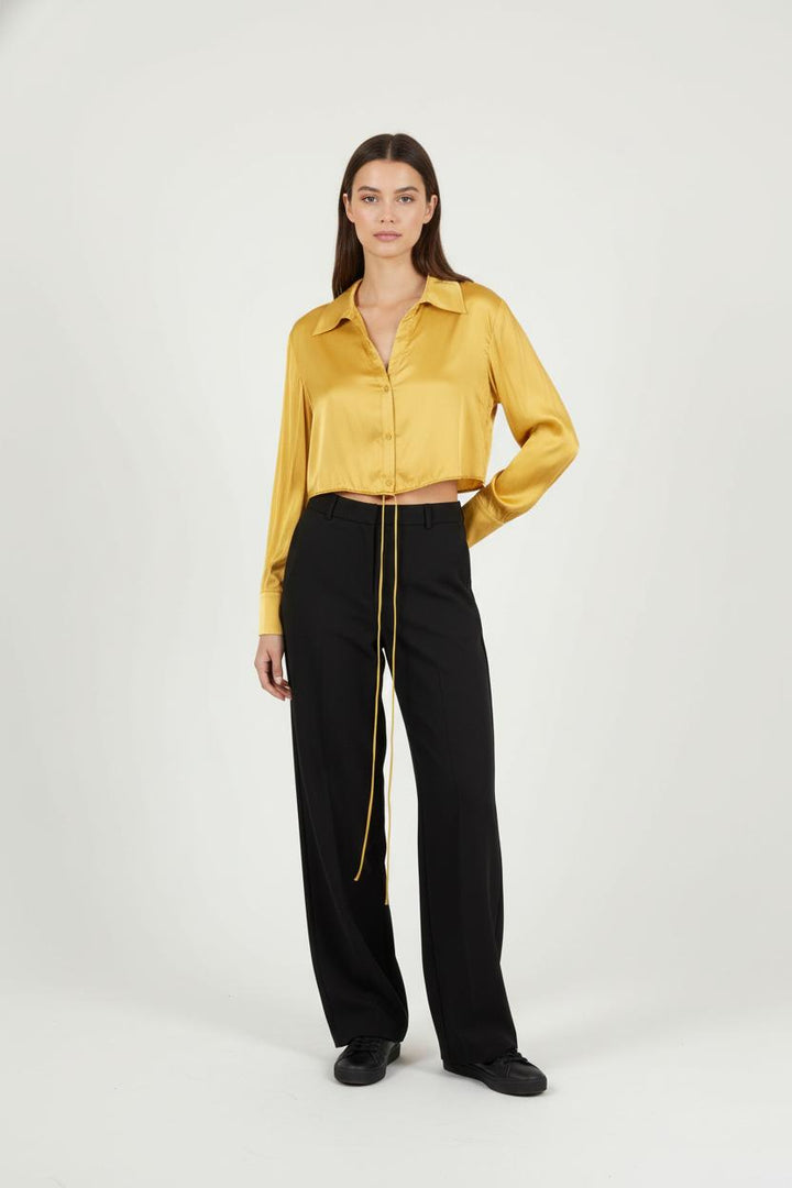 Chemise Crop Jaune - Taille S/36 de la marque Karma Koma | PARAD87707 - Vendu par Paradigme - Image 1
