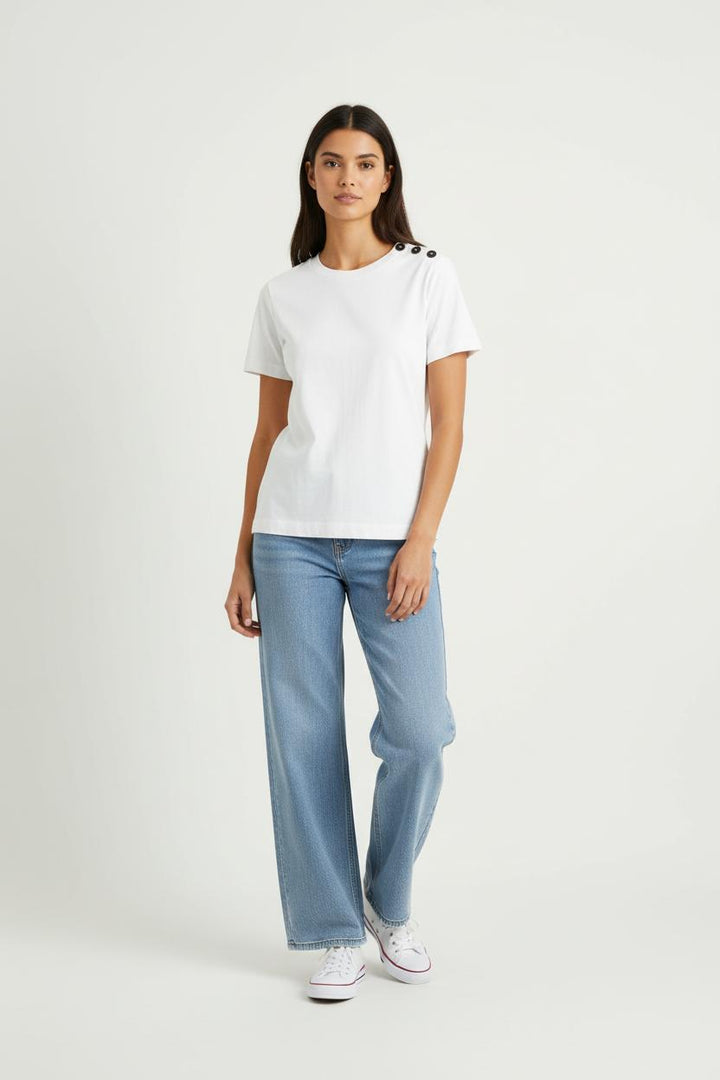 Tee-shirt Blanc - Taille S/36 de la marque Maison 123 | PARAD87713 - Vendu par Paradigme - Image 1