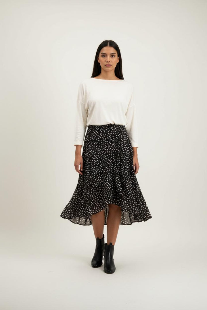 Jupe Midi Noire et Blanche - Taille S/36 de la marque The Kooples | PARAD87769 - Vendu par Paradigme - Image 1