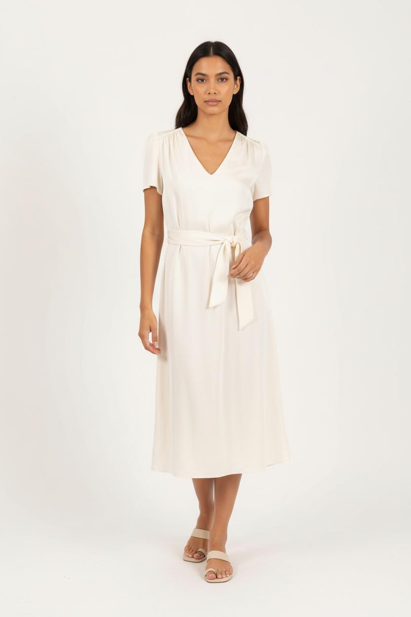 Robe Midi Blanche - Taille M/38 de la marque ZAPA | PARAD87793 - Vendu par Paradigme - Image 1