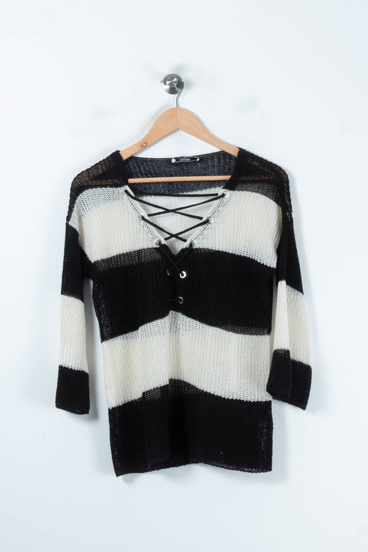 Pull Noir et Blanc - Taille S/36 de la marque ZAPA | PARAD87798 - Vendu par Paradigme - Image 2